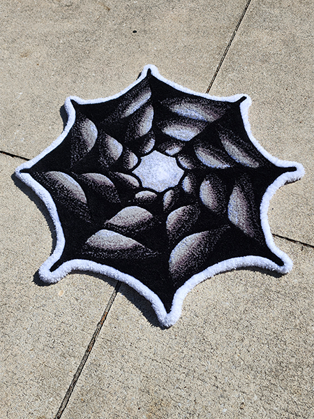 Abstract custom rug with bold optical illusion design