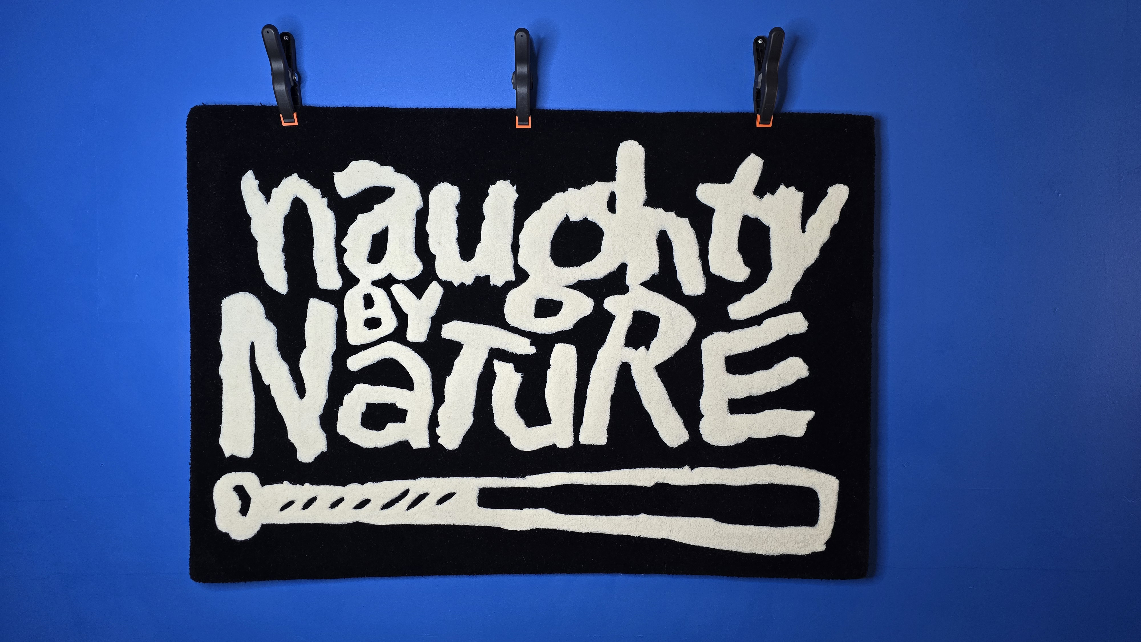 Custom typography rug created for a music group